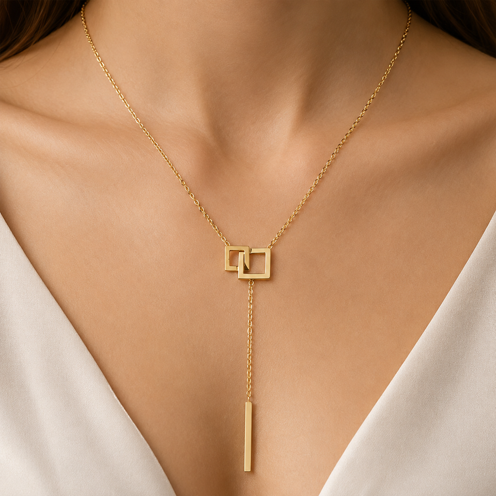 Geometric Drop Necklace