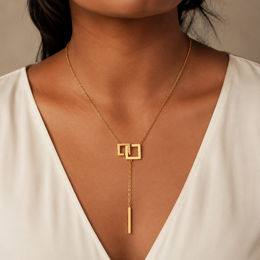 Geometric Drop Necklace