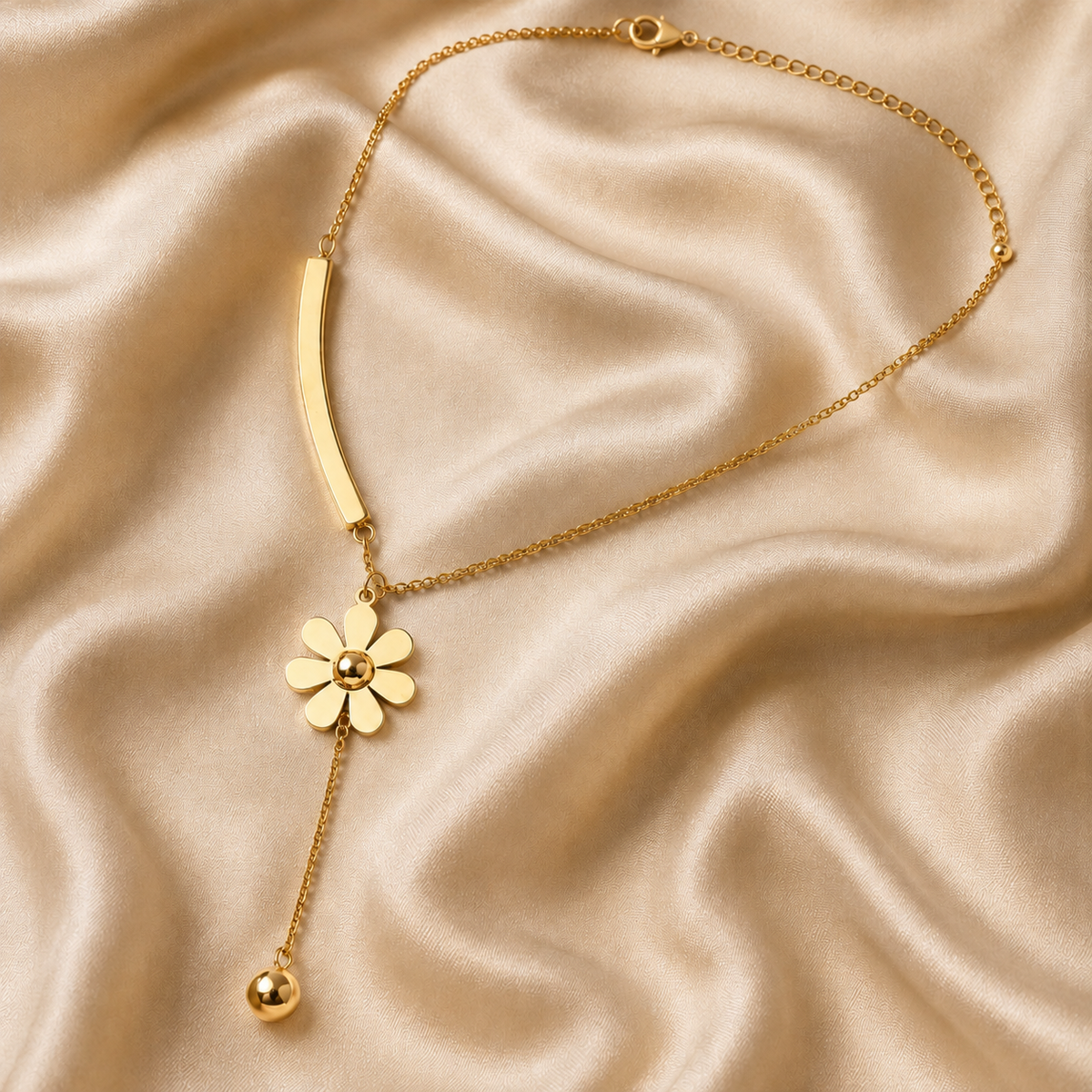 Daisy Flower Drop Necklace