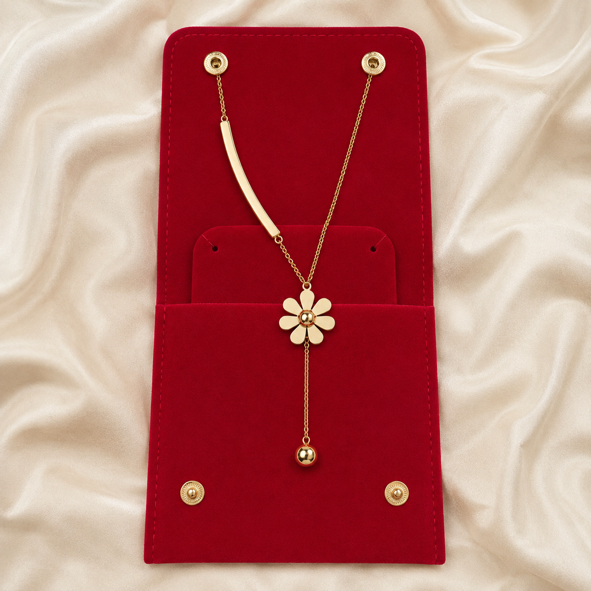Daisy Flower Drop Necklace