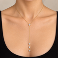 Gold Sparkling Heart Drop Necklace