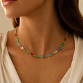 Multi-Coloured Rectangle Necklace by JOTA Collections