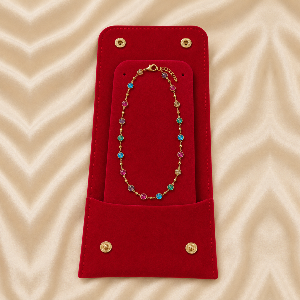 Round Multicolour Glass Stone Necklace